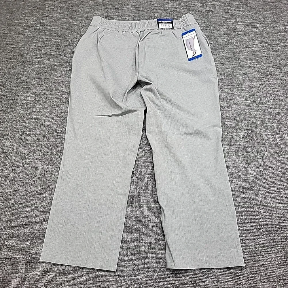 Hilary Radley Womens Pull On Ankle Pants with Pockets Large Size Heather Gray - Picture 5 of 9
